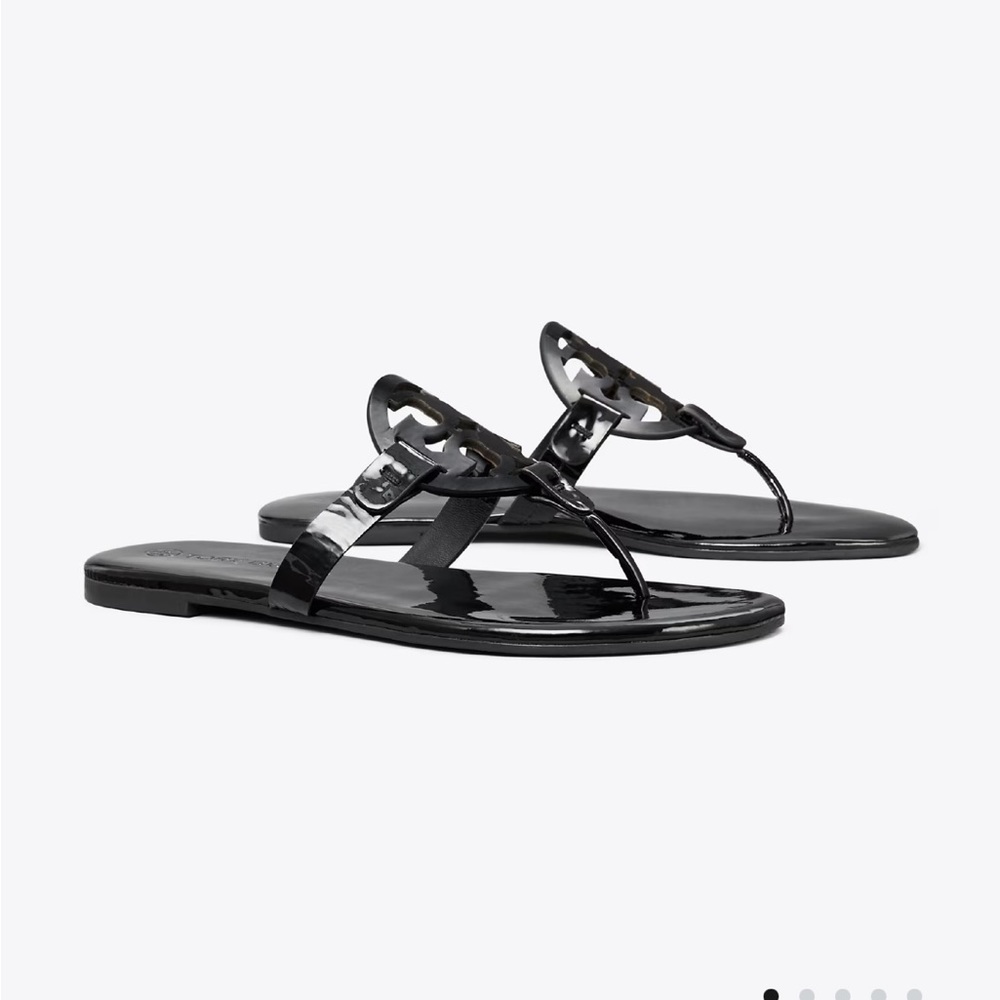 Tory Burch Black MILLER PATENT LEATHER SANDAL size 6.5 women’s